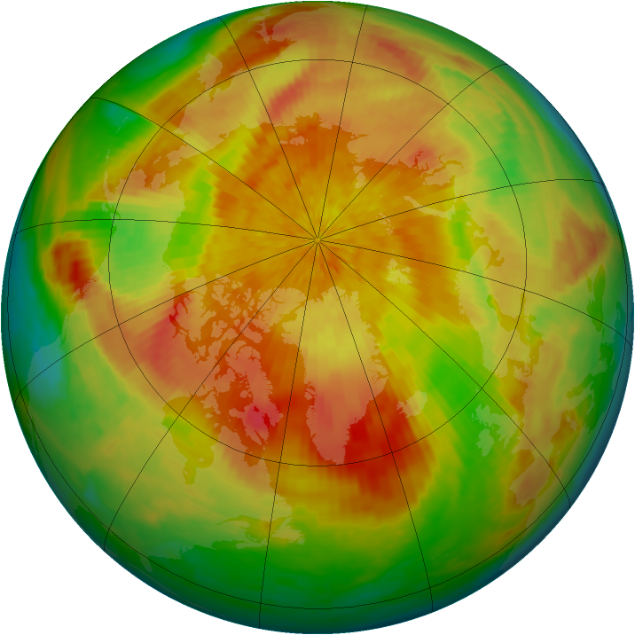 Arctic ozone map for 13 April 2002